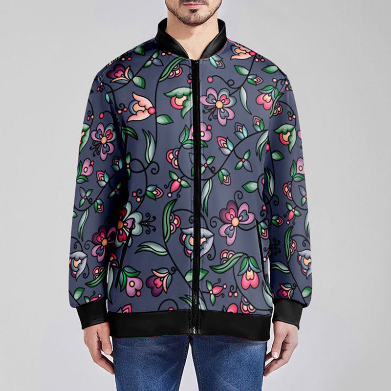 Amber Evening Garland Zippered Collared Lightweight Jacket