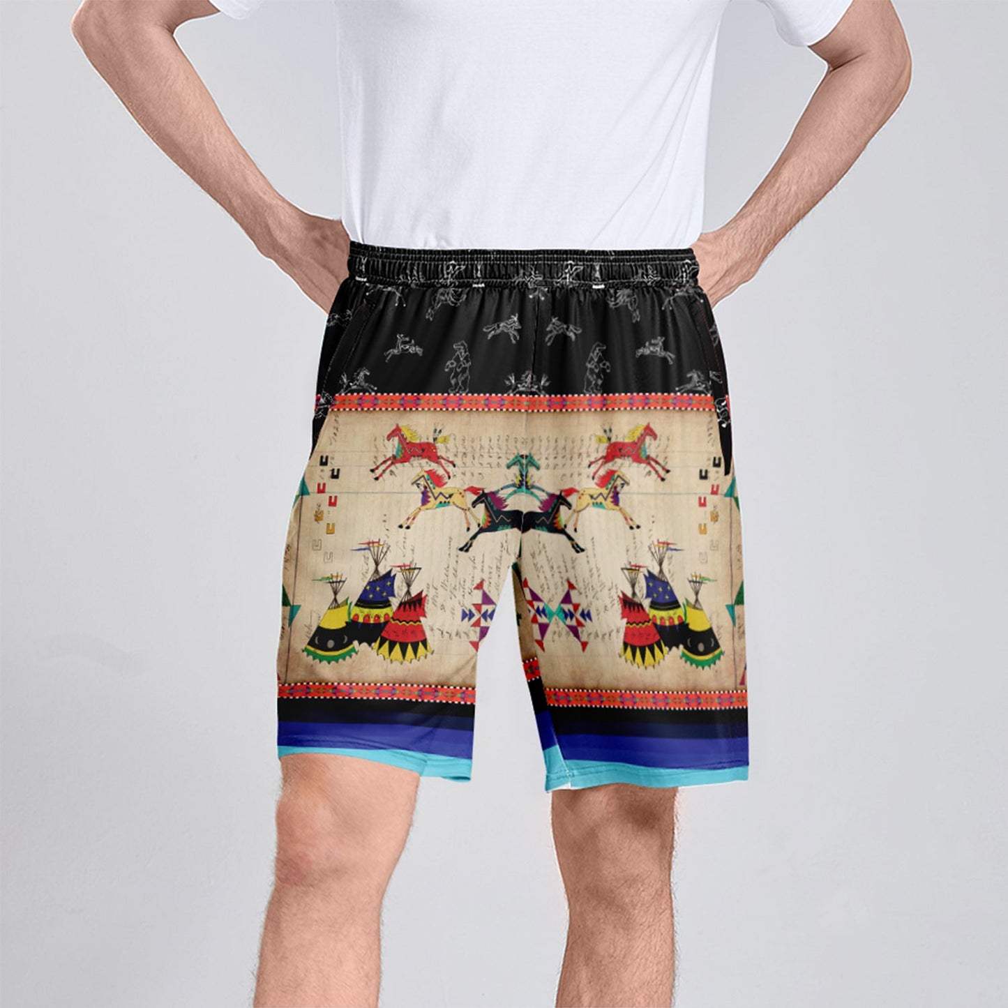 Horses Running Athletic Shorts