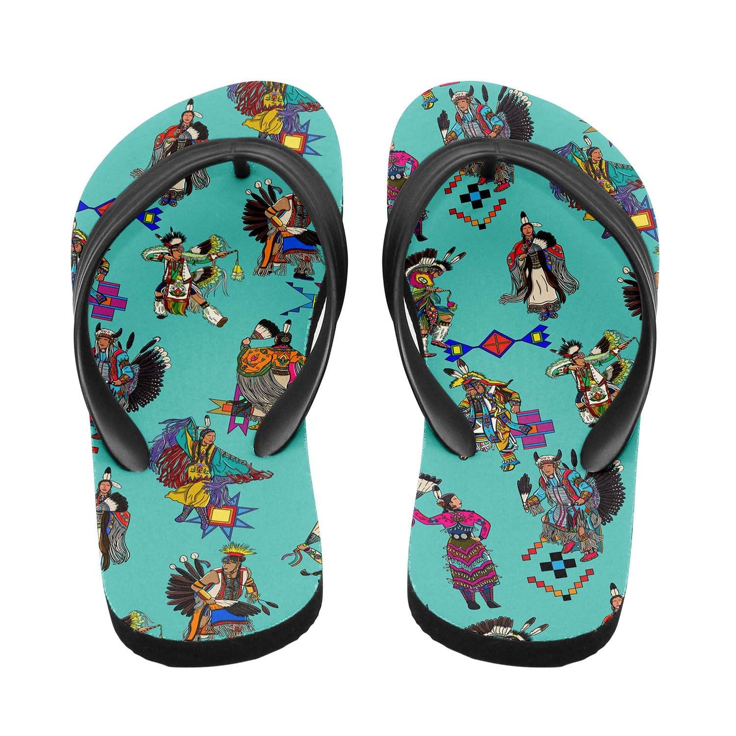 Grand Entry Dancers Eggshell Blue Flip Flops