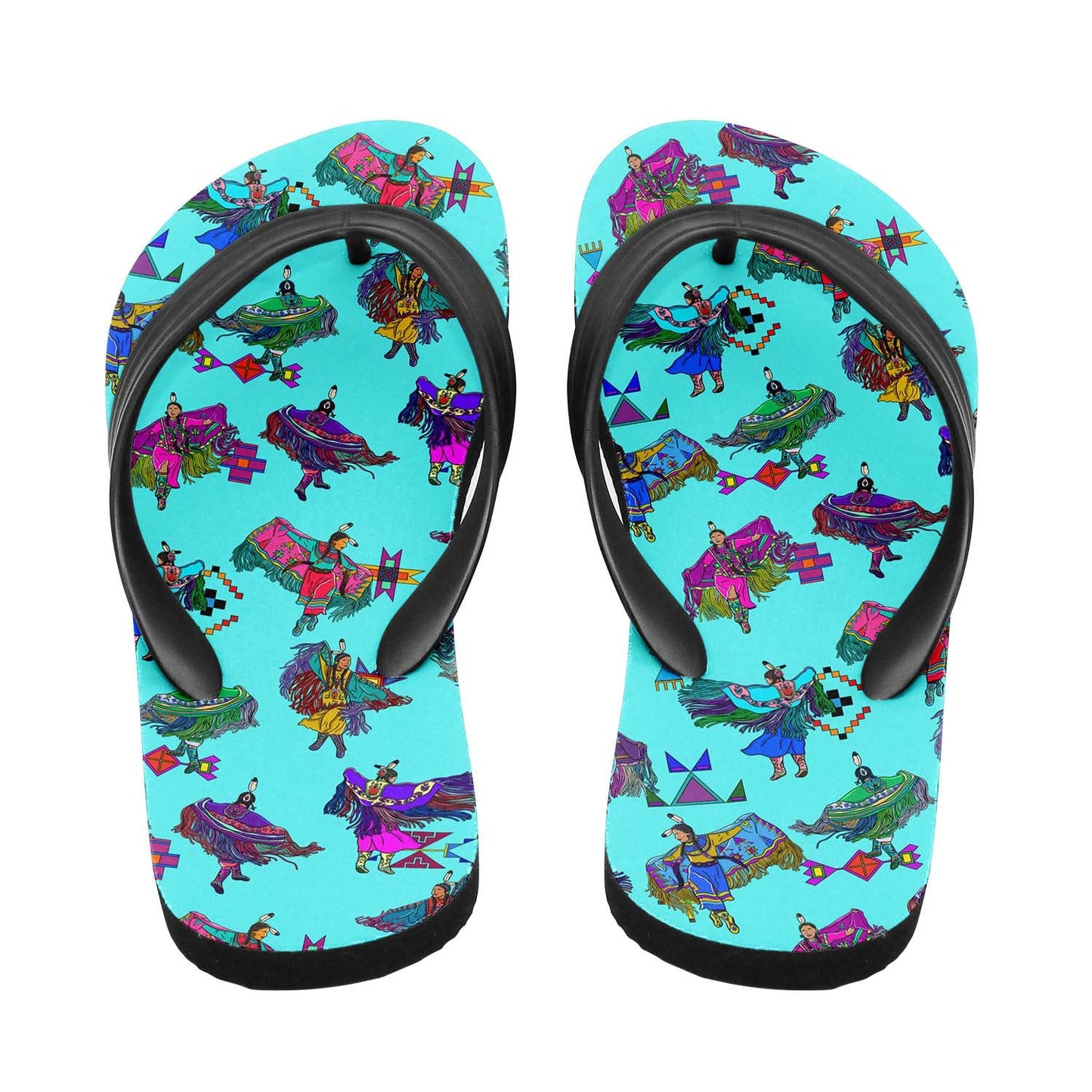 Women's Fancy Dancers Turquoise Flip Flops