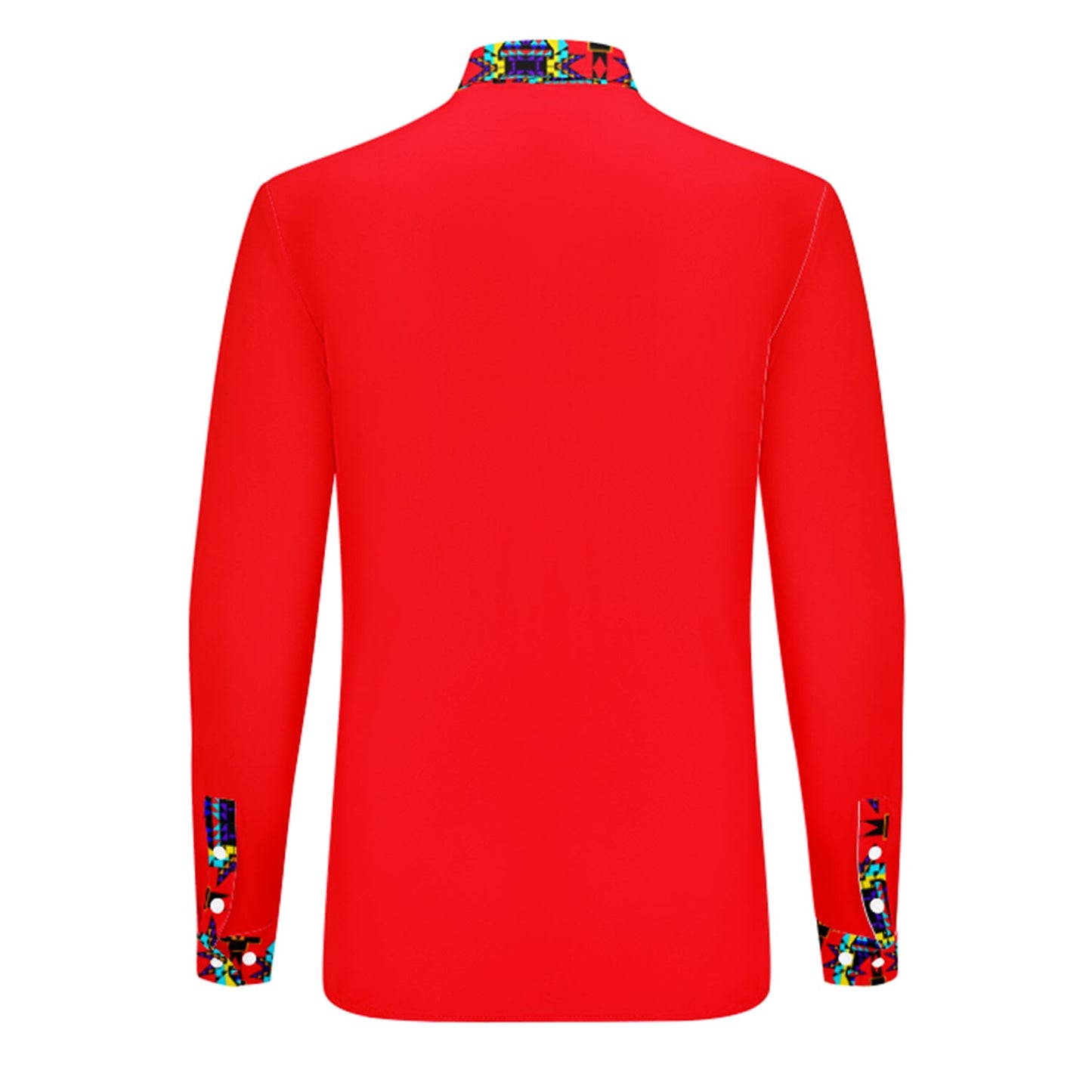 Crimson Blanket Strip Dress Shirt