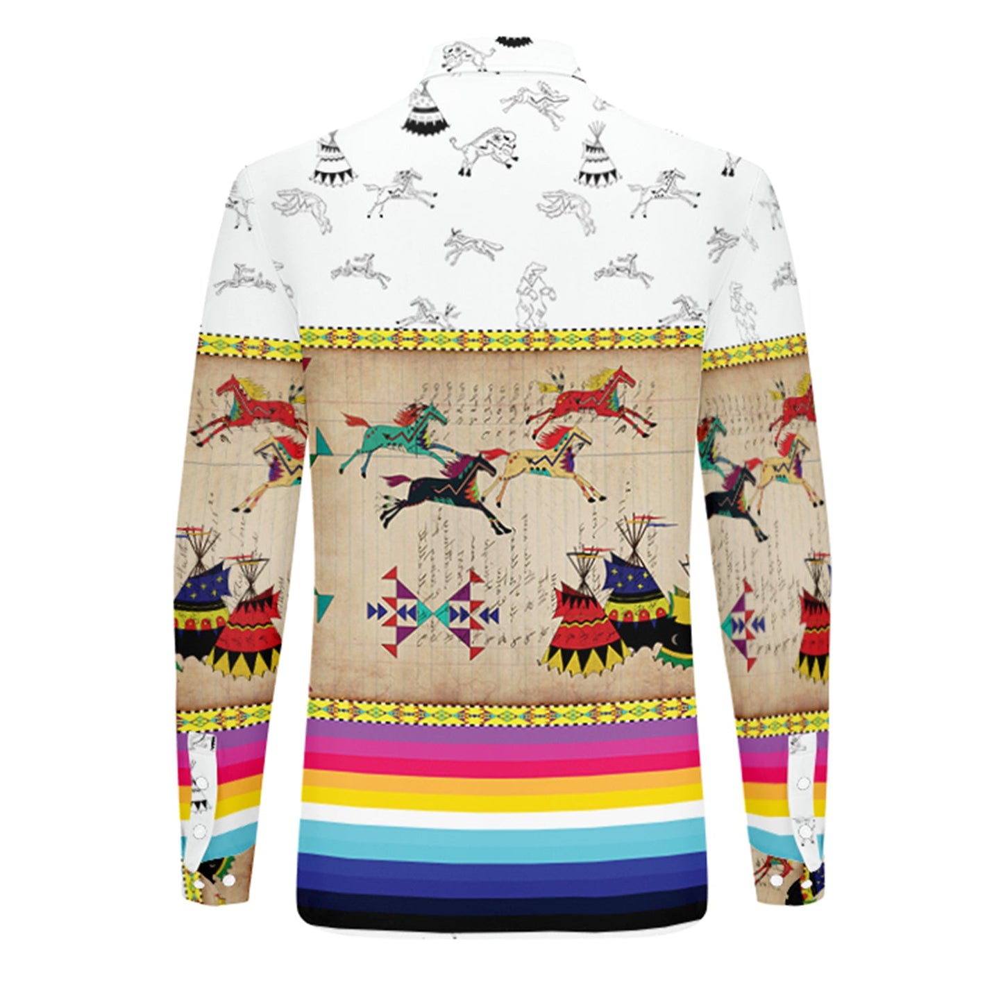 Horses Running White Clay Dress Shirt