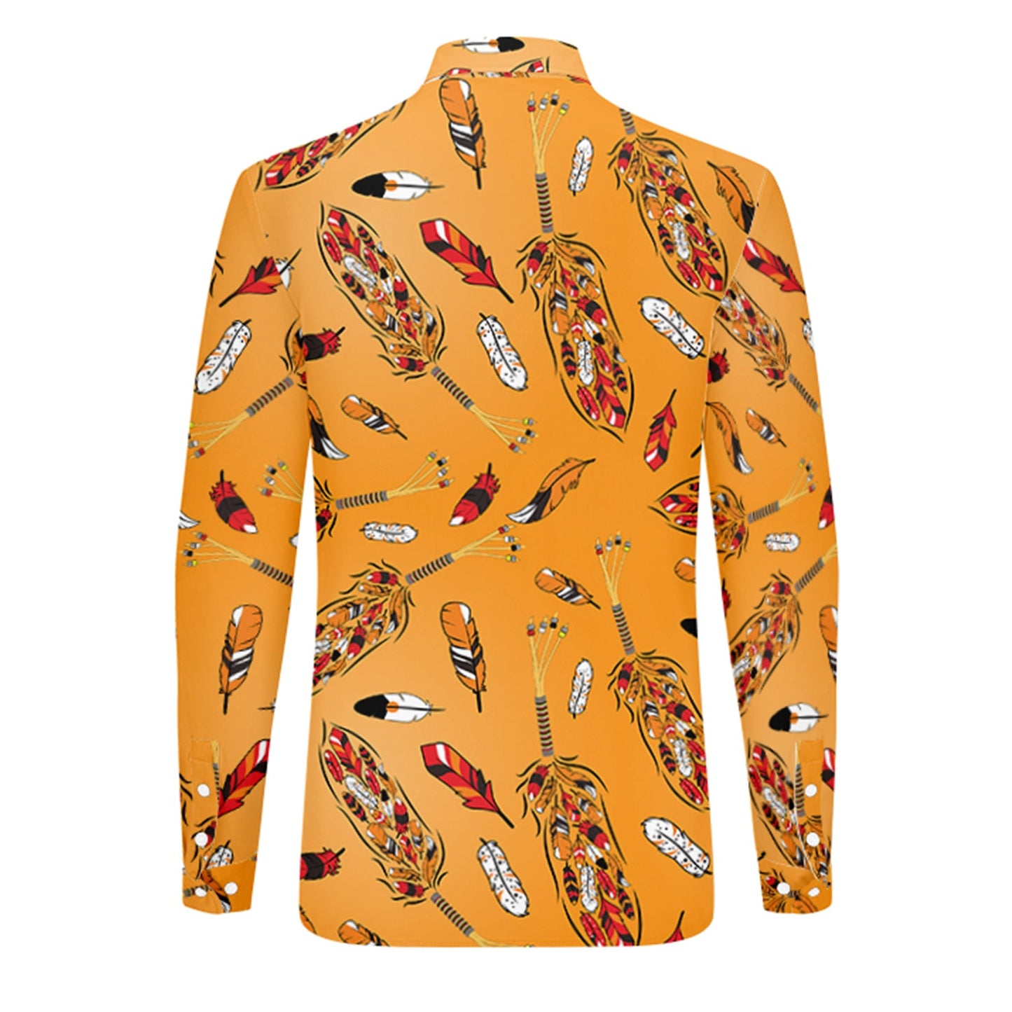 Prayer Feathers Orange Dress Shirt