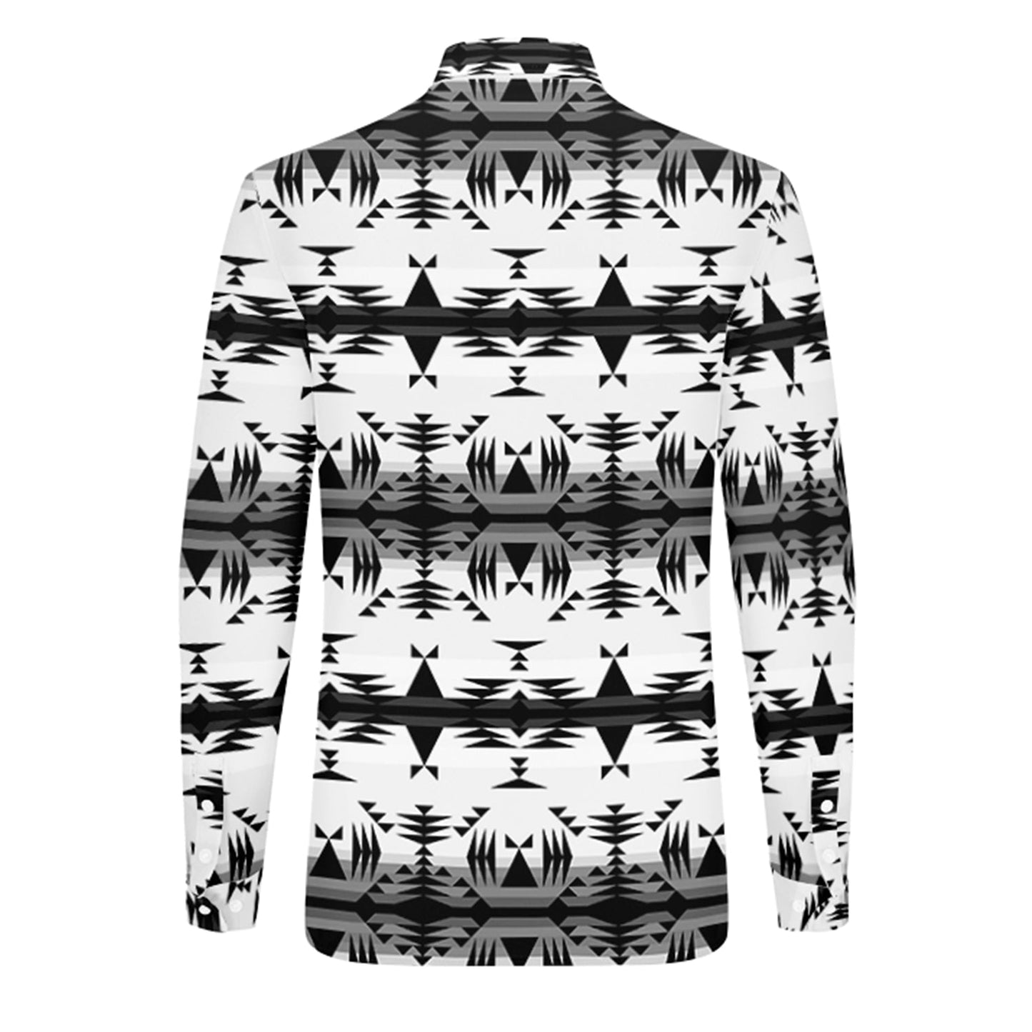 Between the Mountains White and Black Dress Shirt