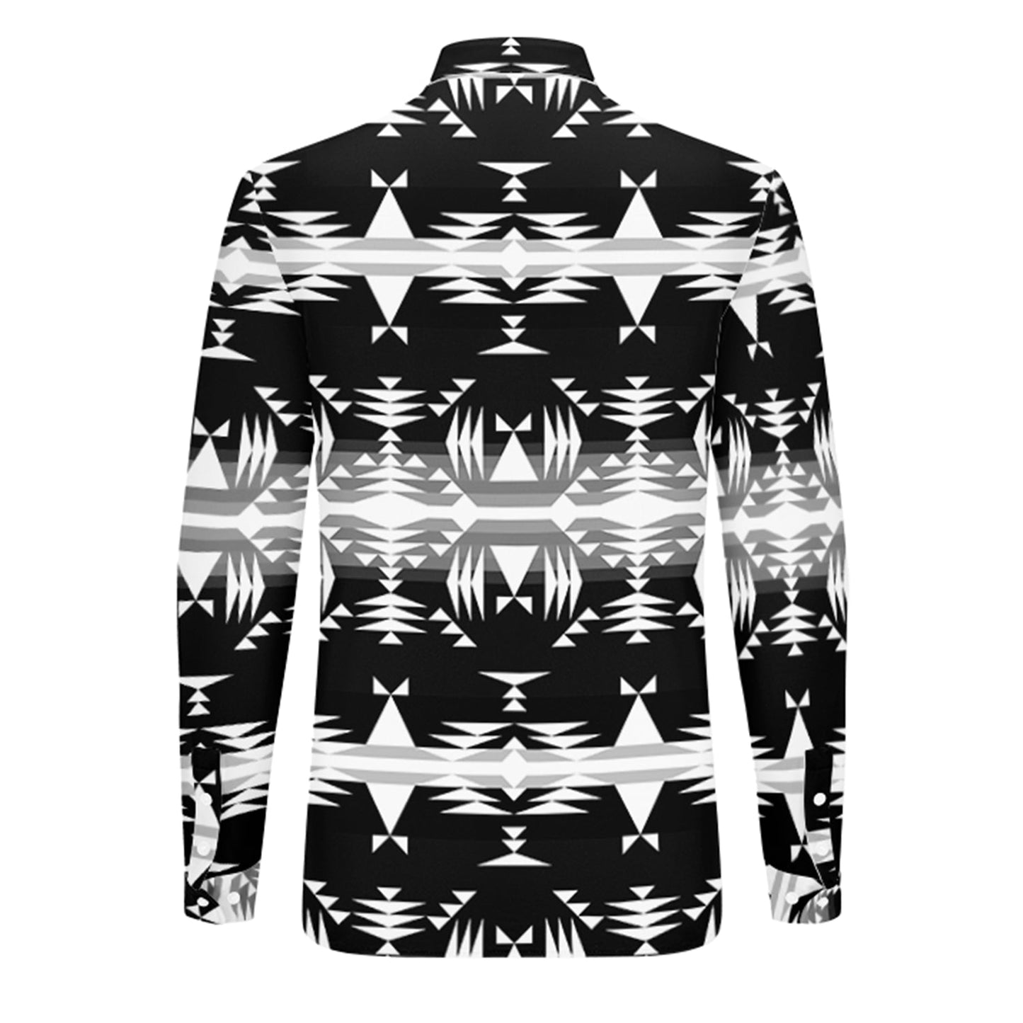 Between the Mountains Black and White Dress Shirt