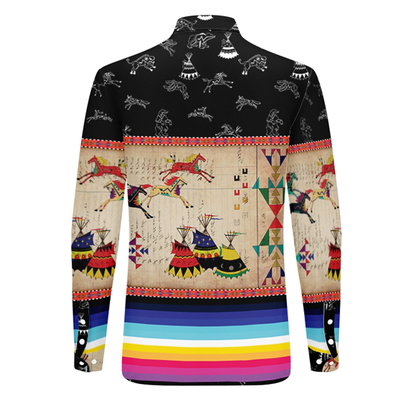 Horses Running Black Sky Dress Shirt