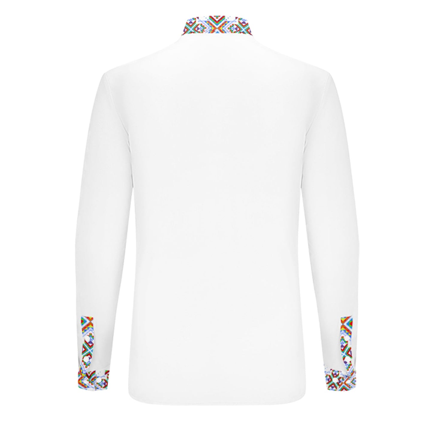 White Blanket Strip Dress Shirt