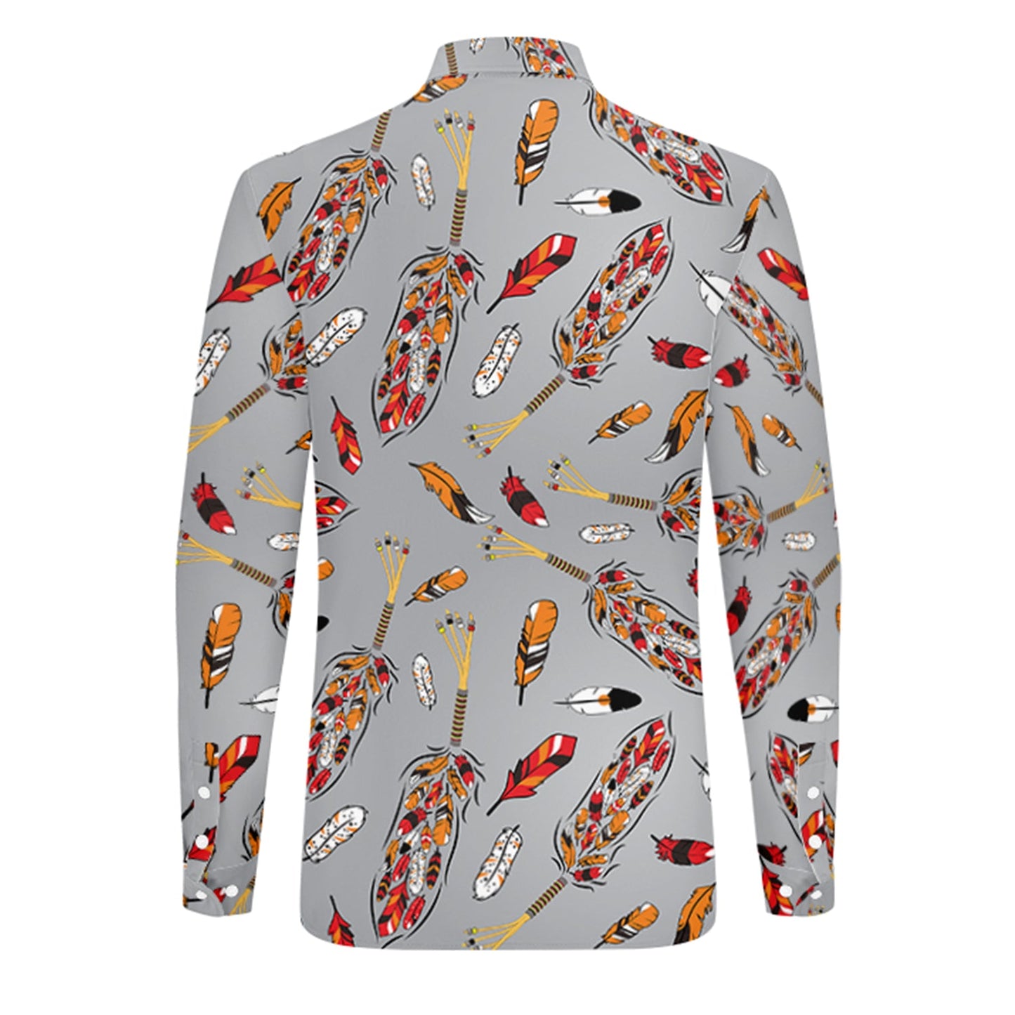 Prayer Feathers Grey Dress Shirt