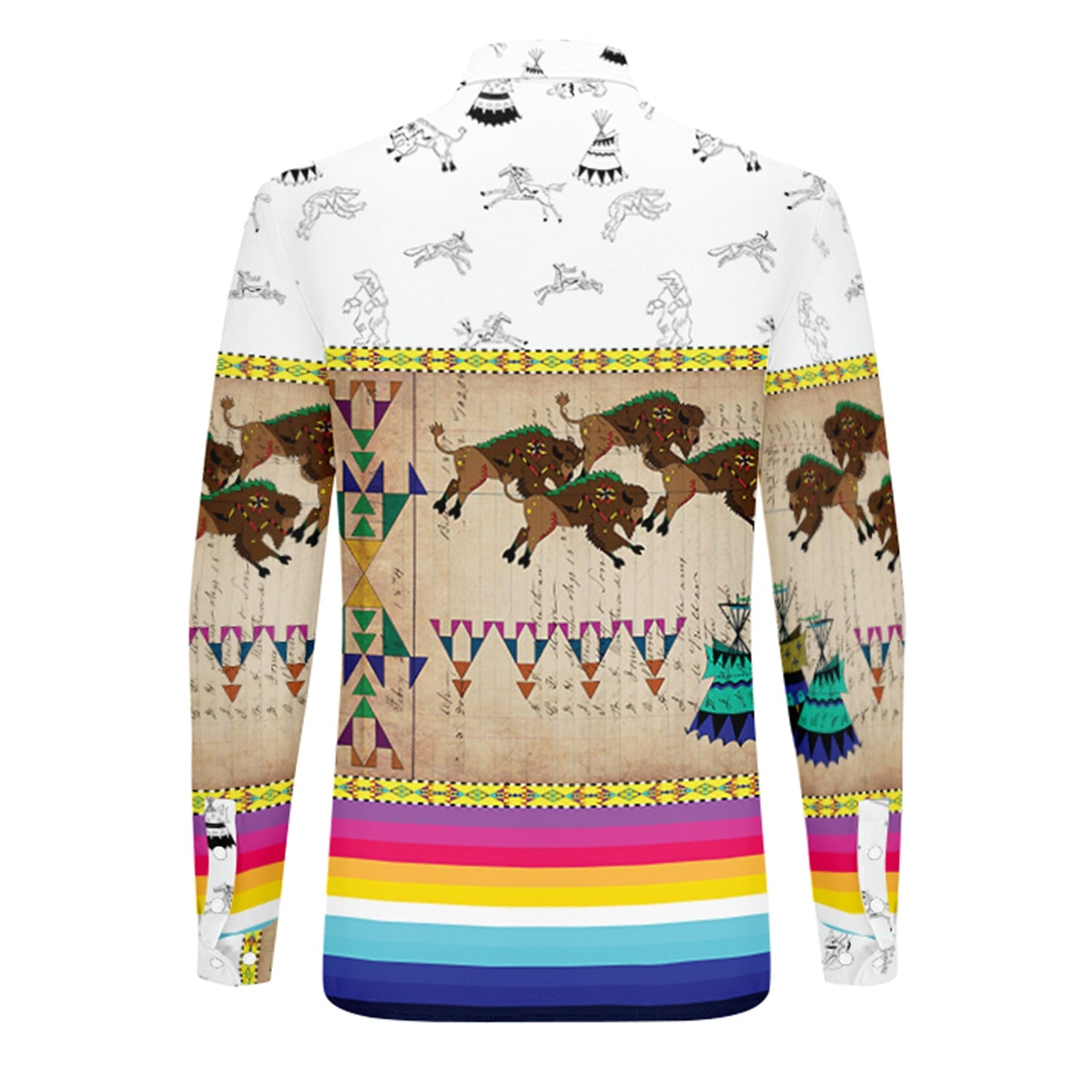 Buffalos Running White Clay Dress Shirt