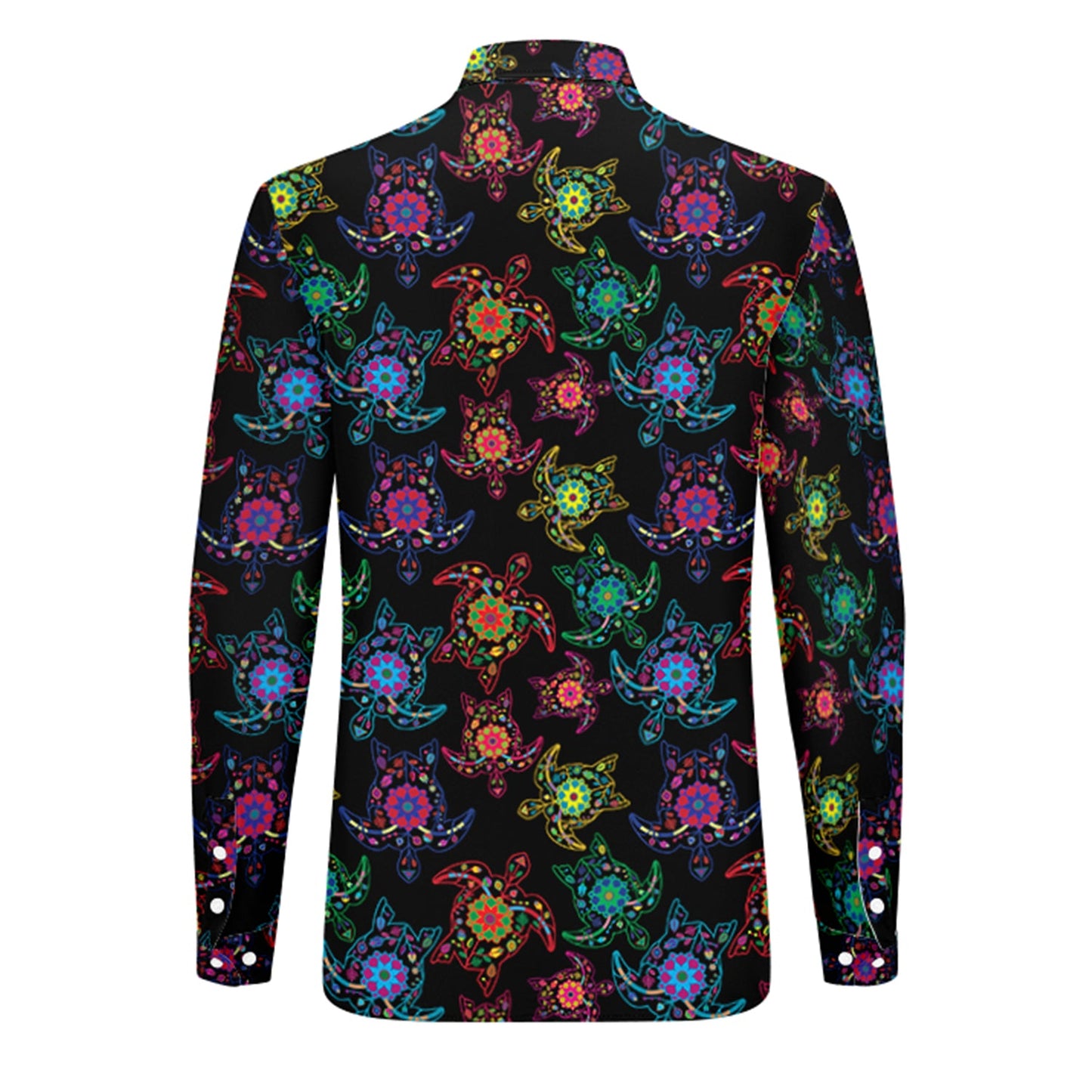 Neon Floral Turtle Dress Shirt