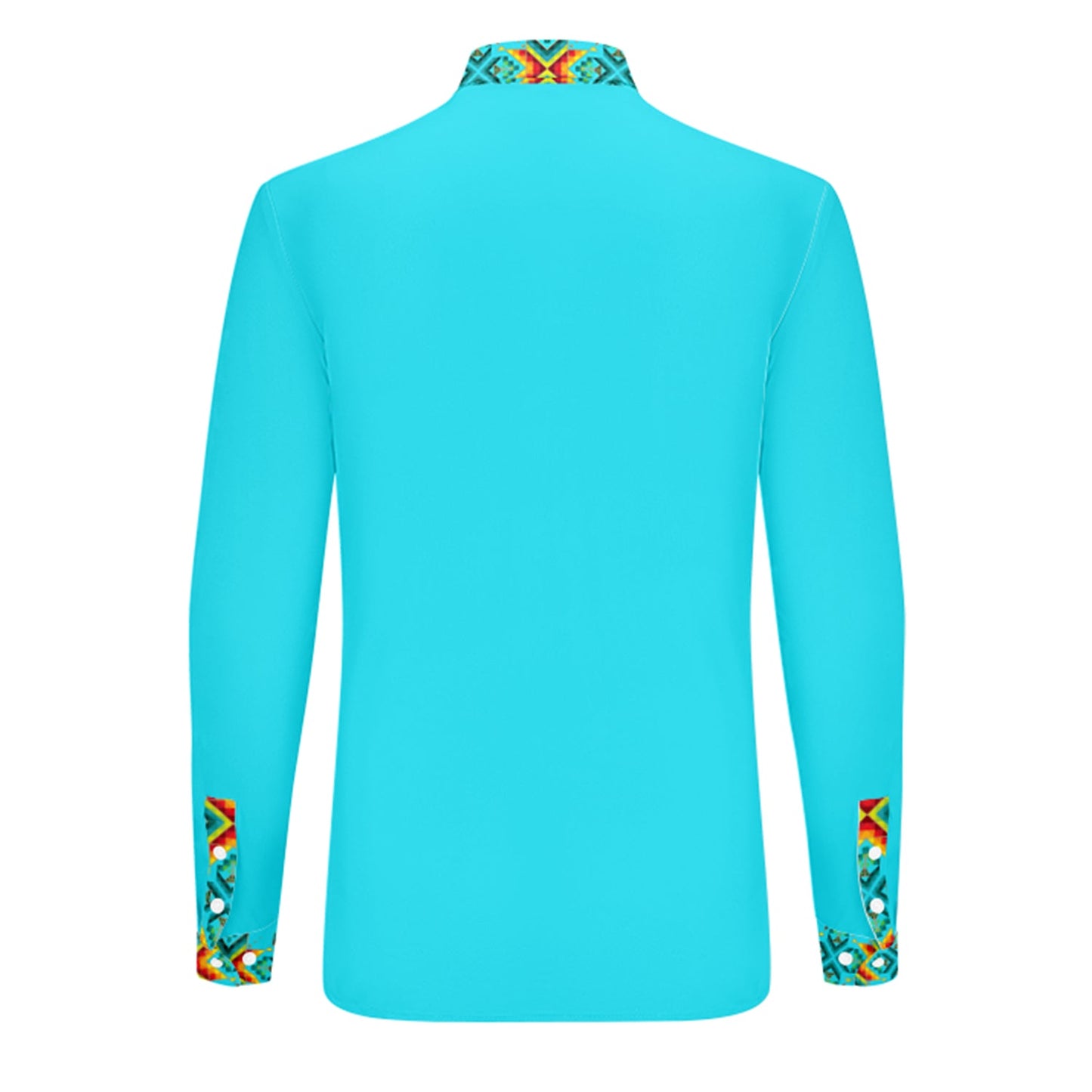 Turquoise Blanket Strip Dress Shirt