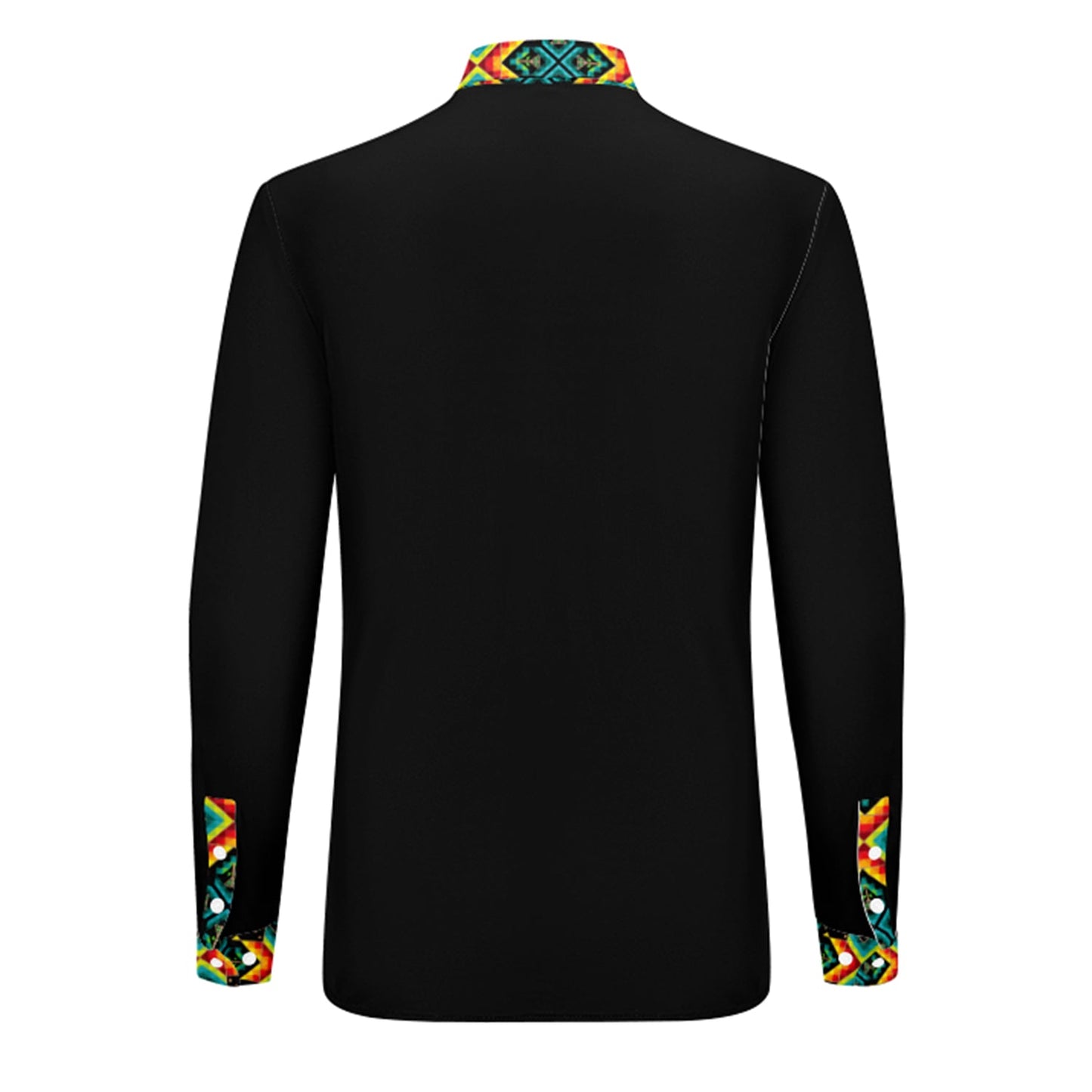 Black Blanket Strip Dress Shirt