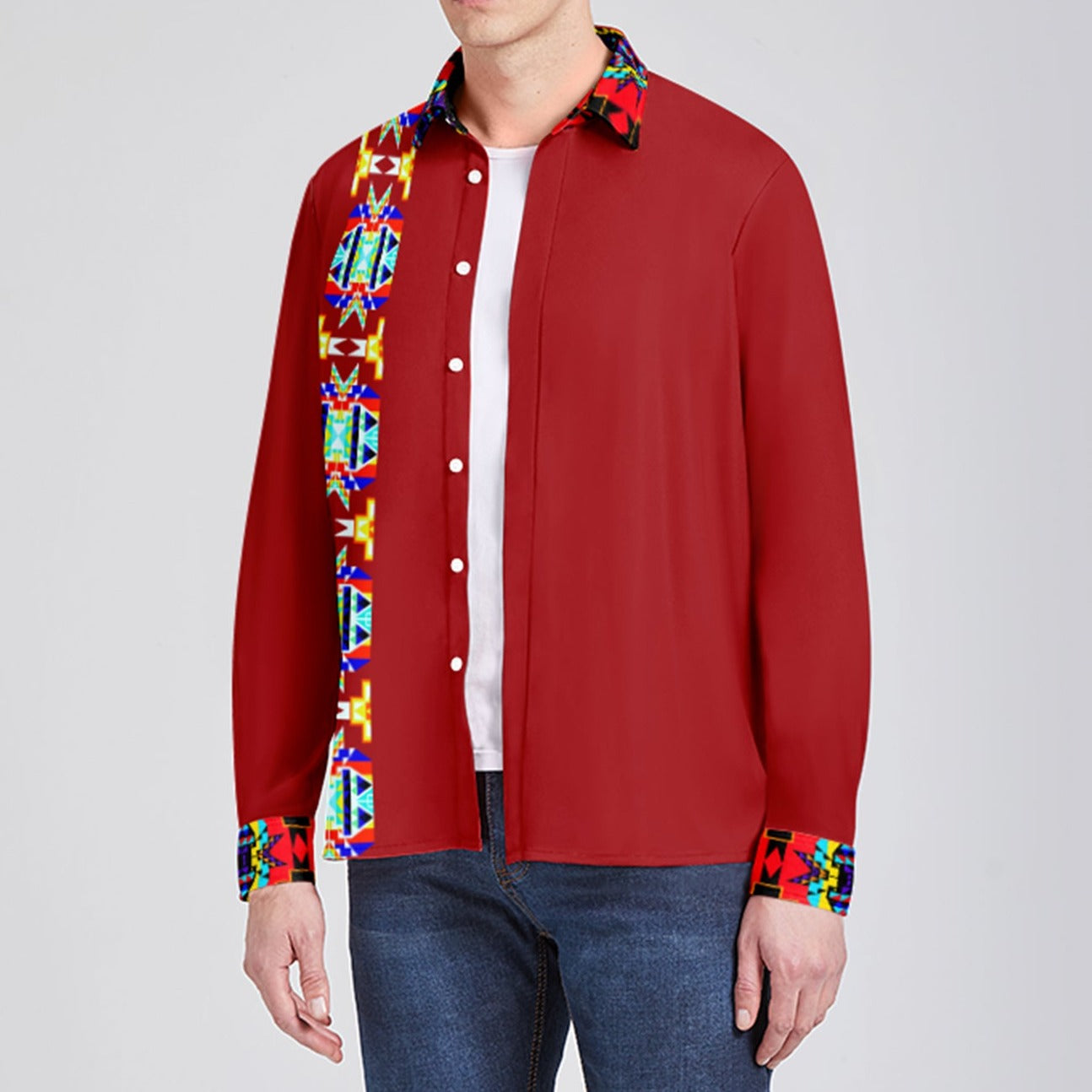 Stripe Blanket Crimson Dress Shirt