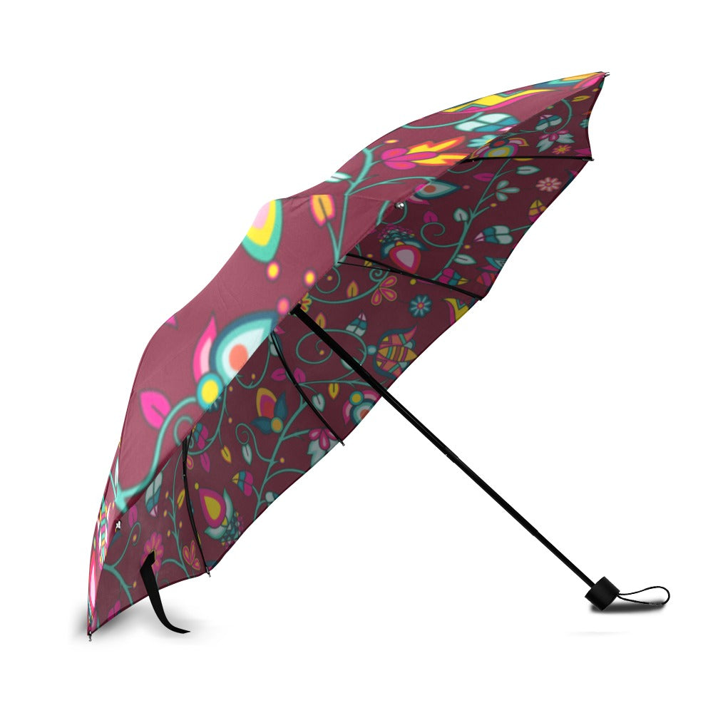Thorny Path Cranberry Foldable Umbrella