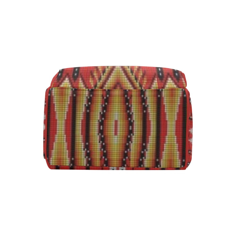 Fire Feather Red Multi-Function Diaper Backpack/Diaper Bag