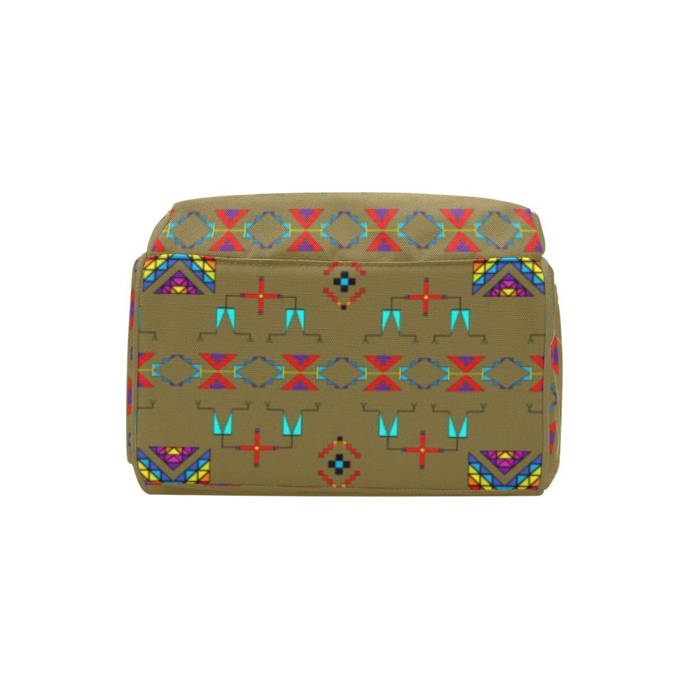 Rainy Chief Rainbow Sage Grass Multi-Function Diaper Backpack