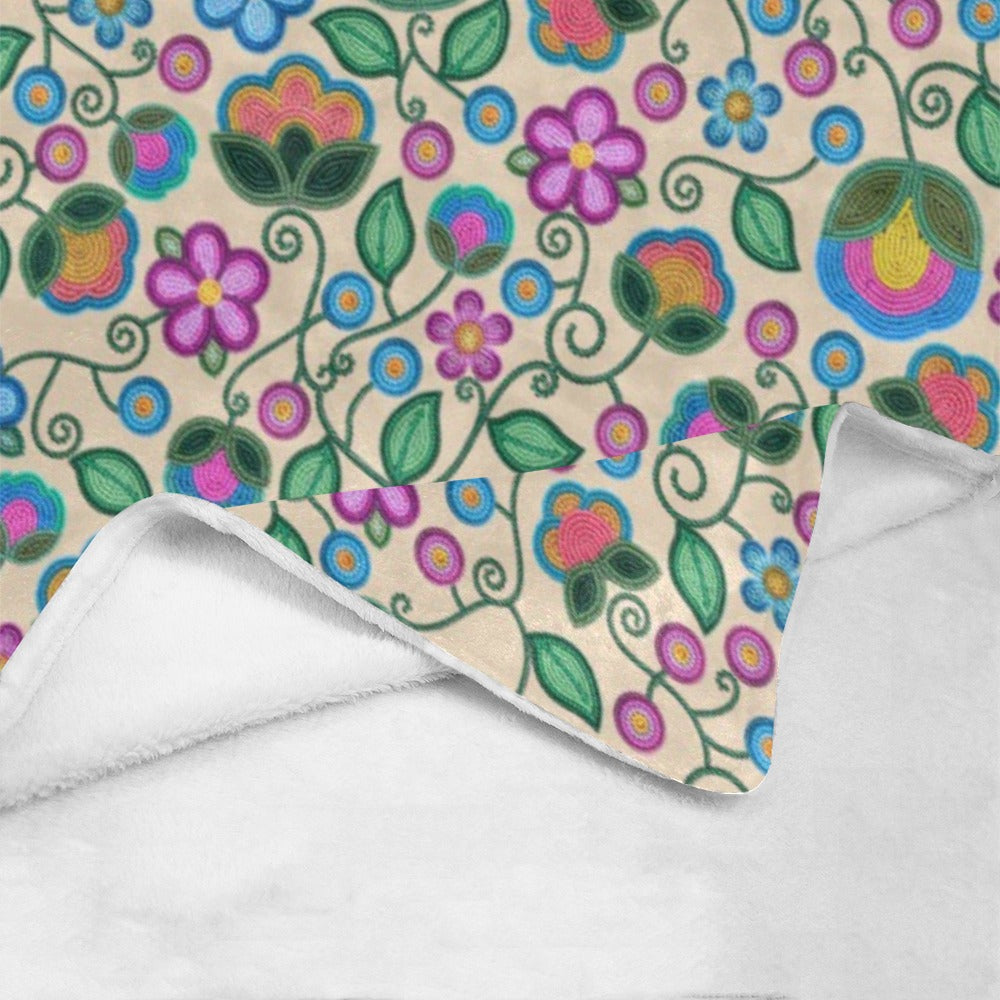 Turquoise Sunbeam Cream Ultra-Soft Micro Fleece Blanket 40"x50"
