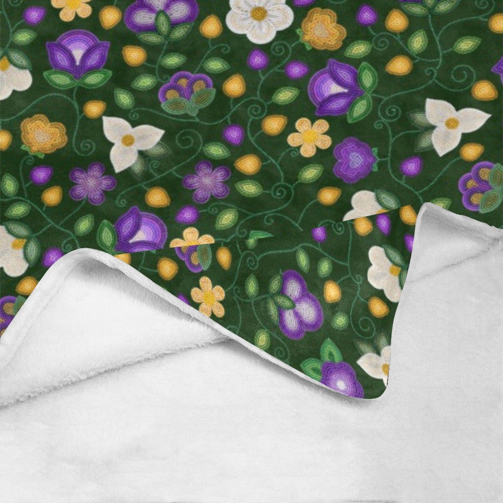 Midnight Moss Bloom Forest Large Micro Fleece Blanket