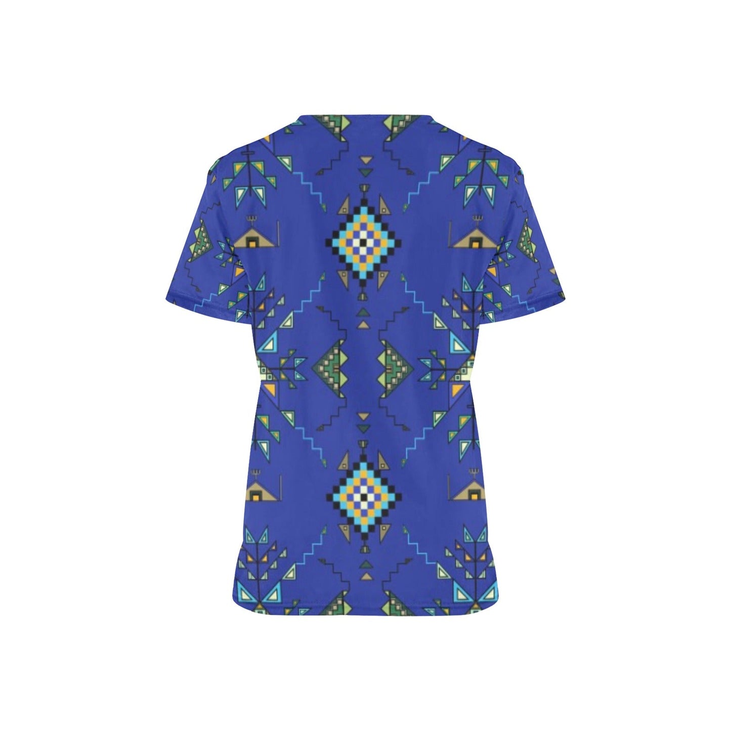 Bear Shield Dark Blue Scrub Top