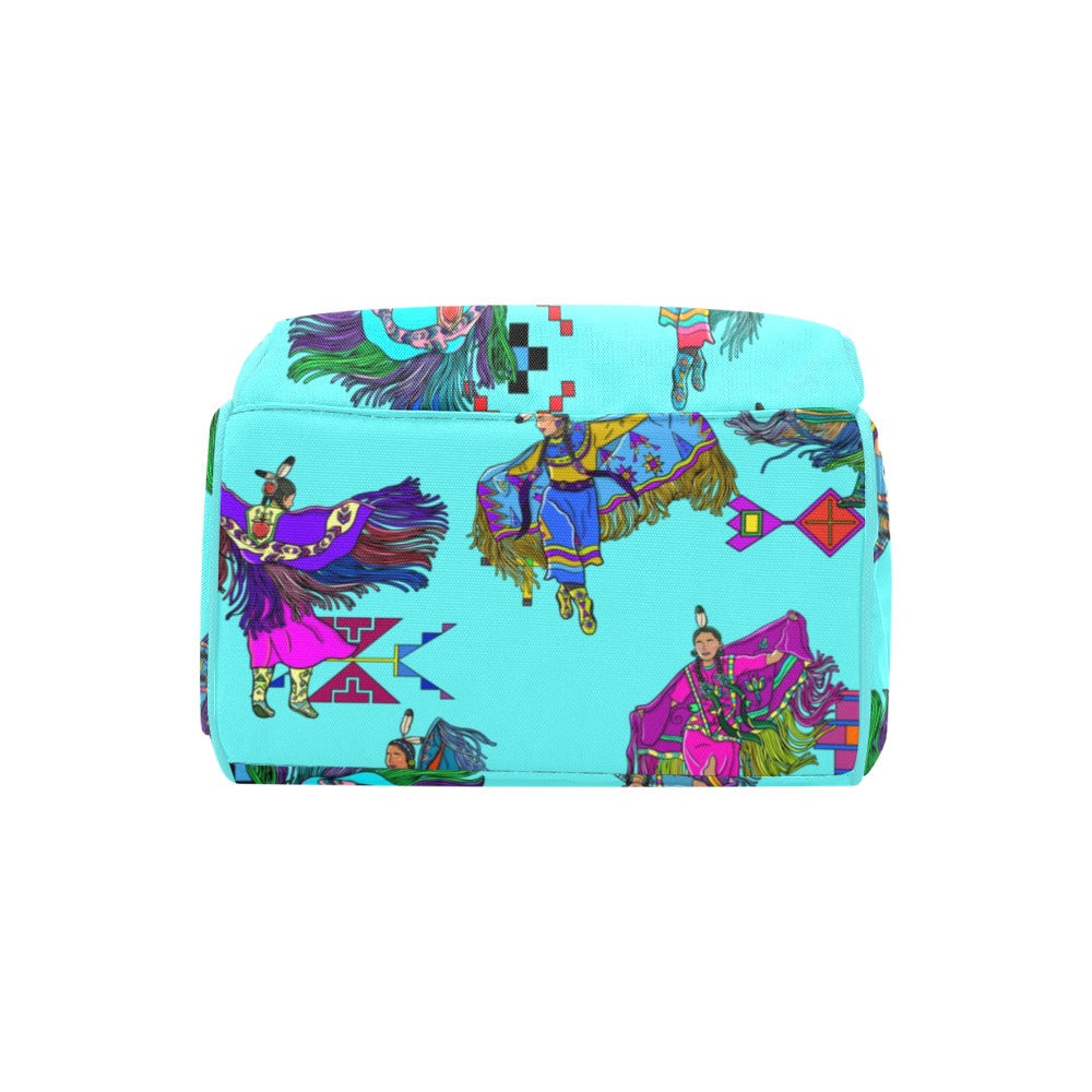 Women's Fancy Dancers Turquoise Multi-Function Diaper Backpack