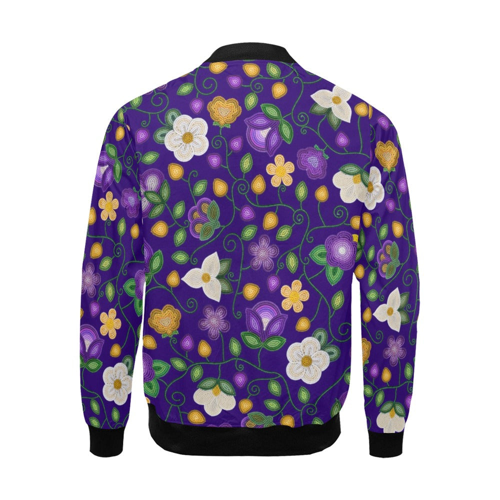 Midnight Moss Bloom Aubergine Bomber Jacket