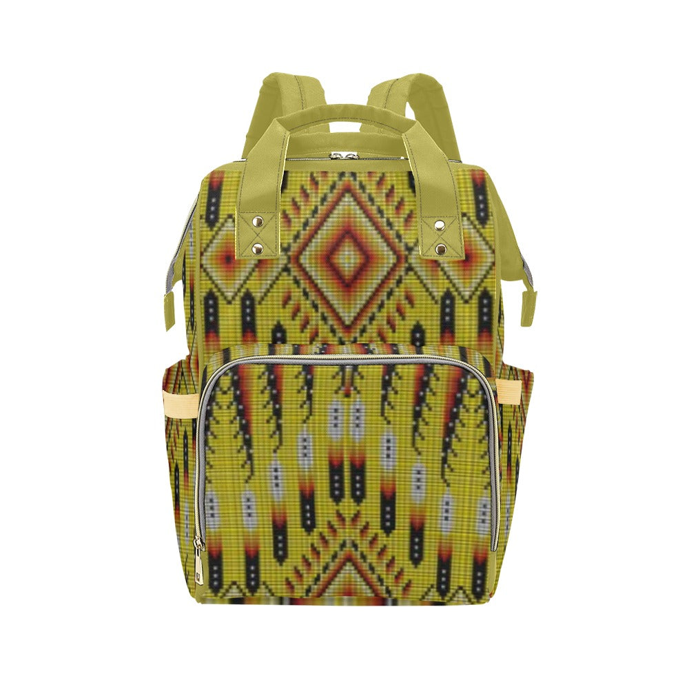 Fire Feather Yellow Diaper Bag by 49 Dzine