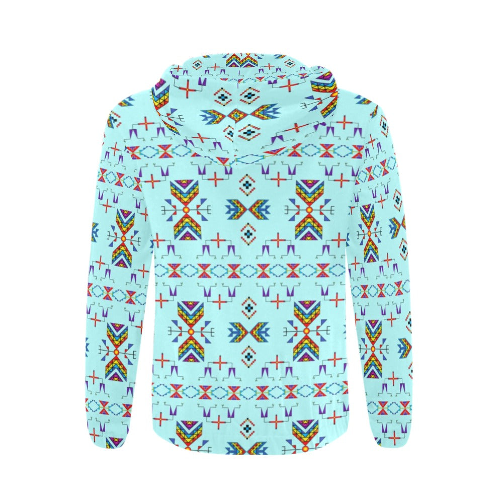 Rainy Chief Rainbow Robin Egg Men's Zipper Hoodie
