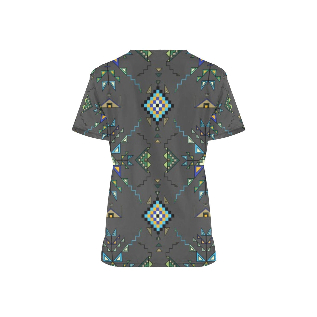 Bear Shield Gray Scrub Top