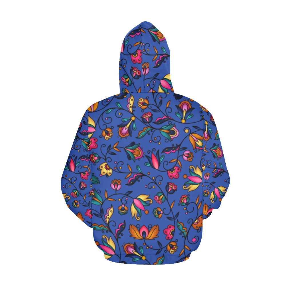 Copper Prairie Petals Blue Hoodie for Women