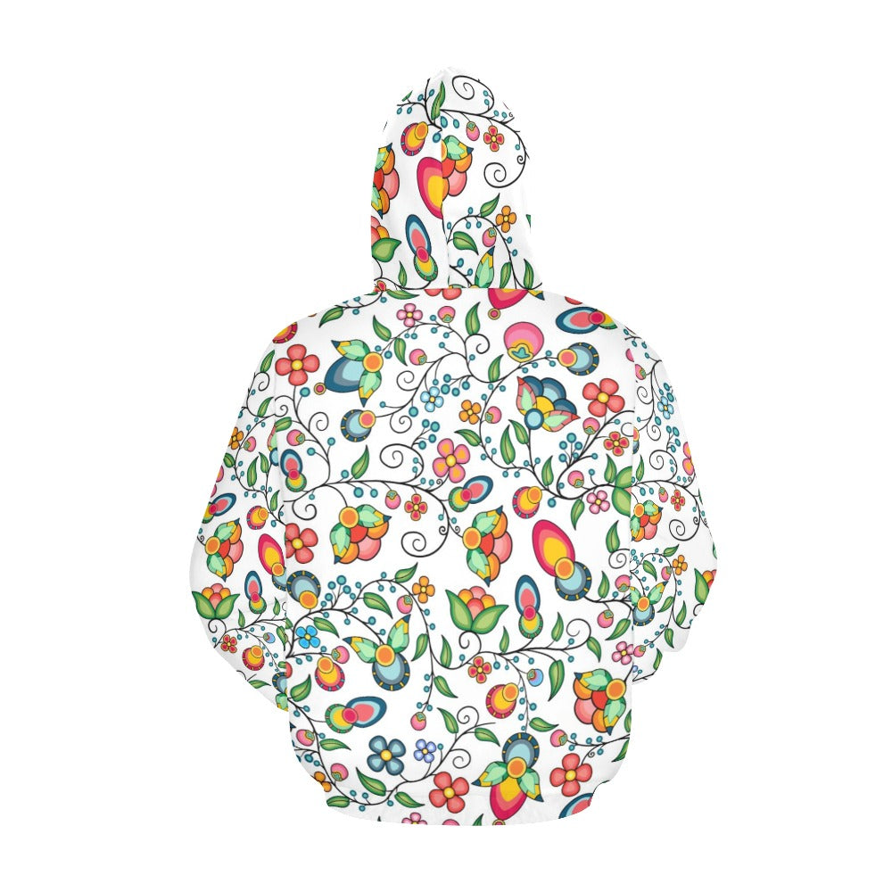 Floral Bounty White Hoodie for Women