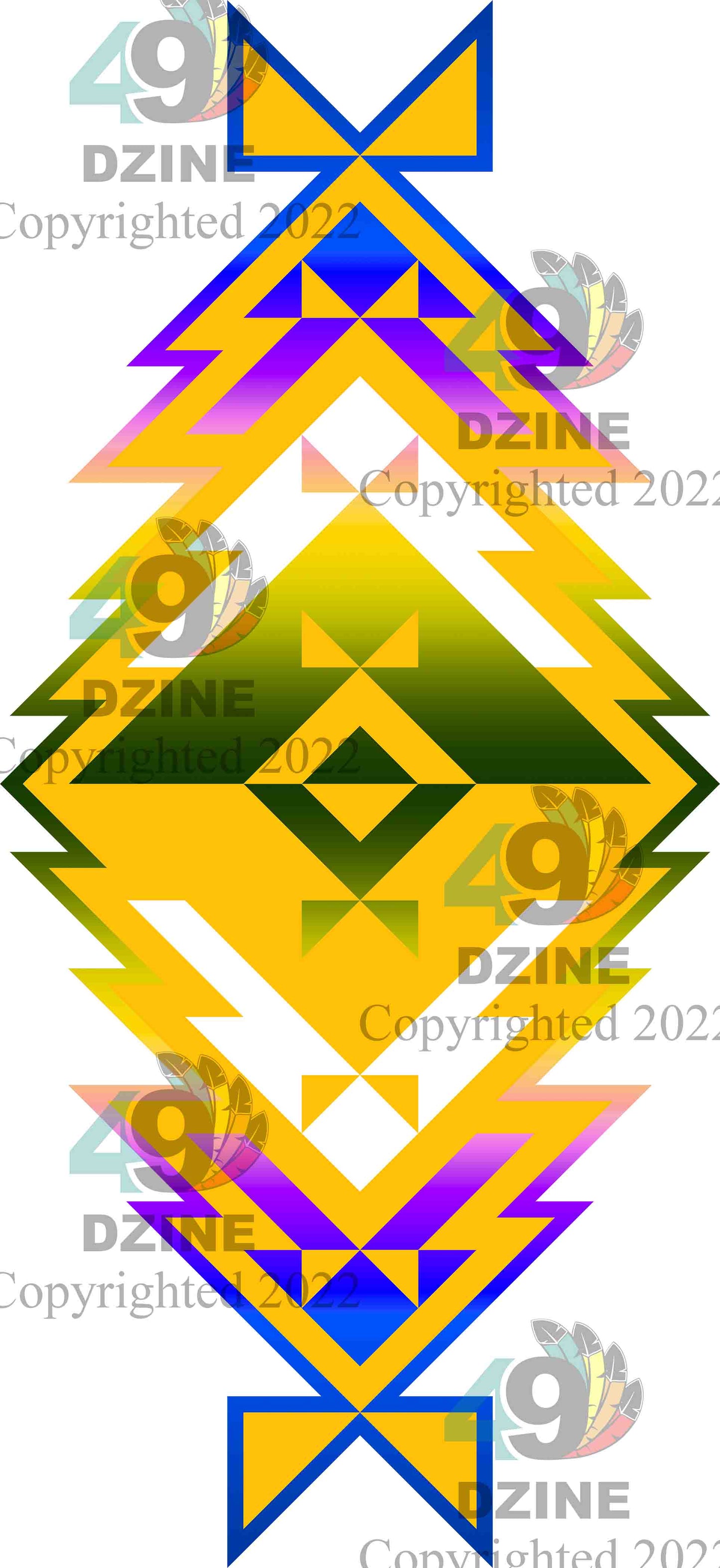 14-inch Geometric Transfer Meta Tipi Transfers 49 Dzine Meta Tipi Yellow