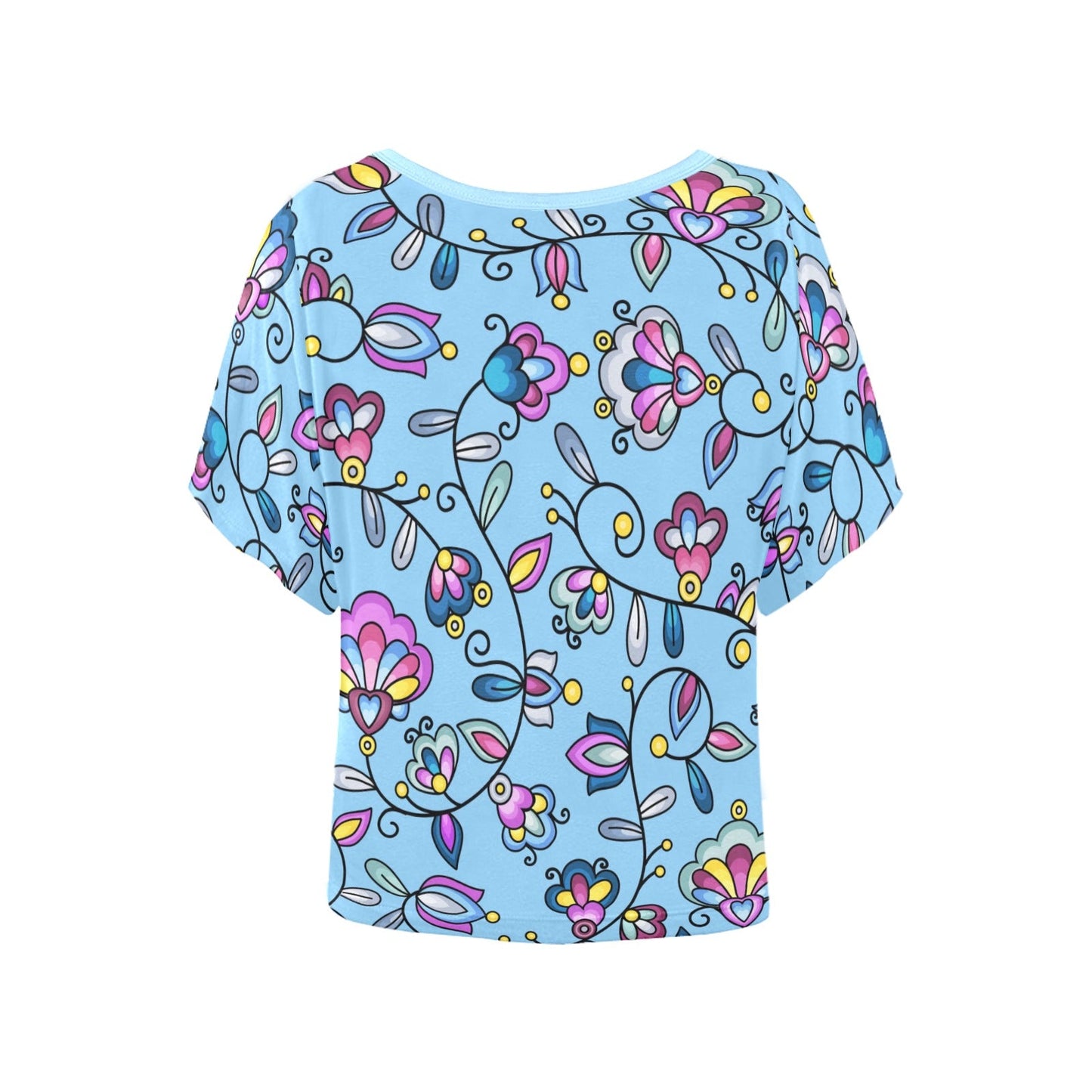 Autumn Bundle Blessing Blue Women's Batwing-Sleeved Blouse T shirt