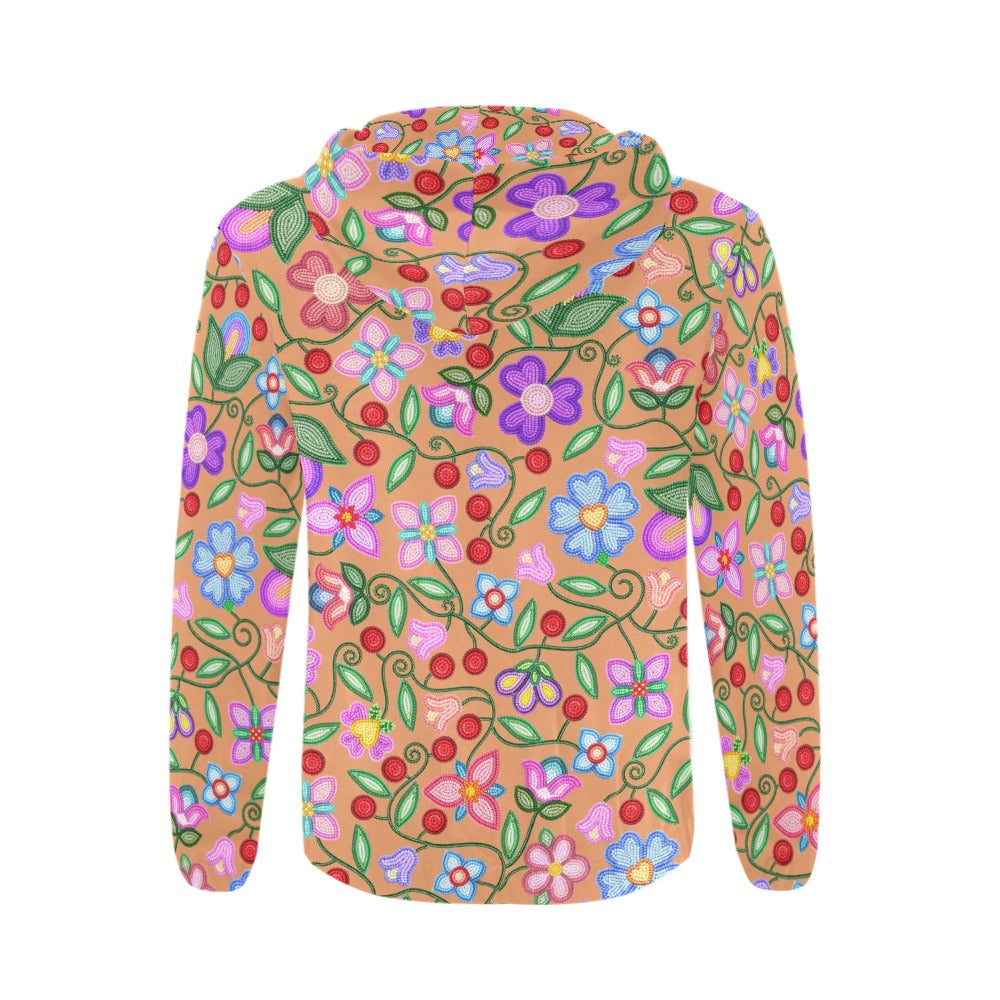 Petal Harmony Terracotta Zip Hoodie