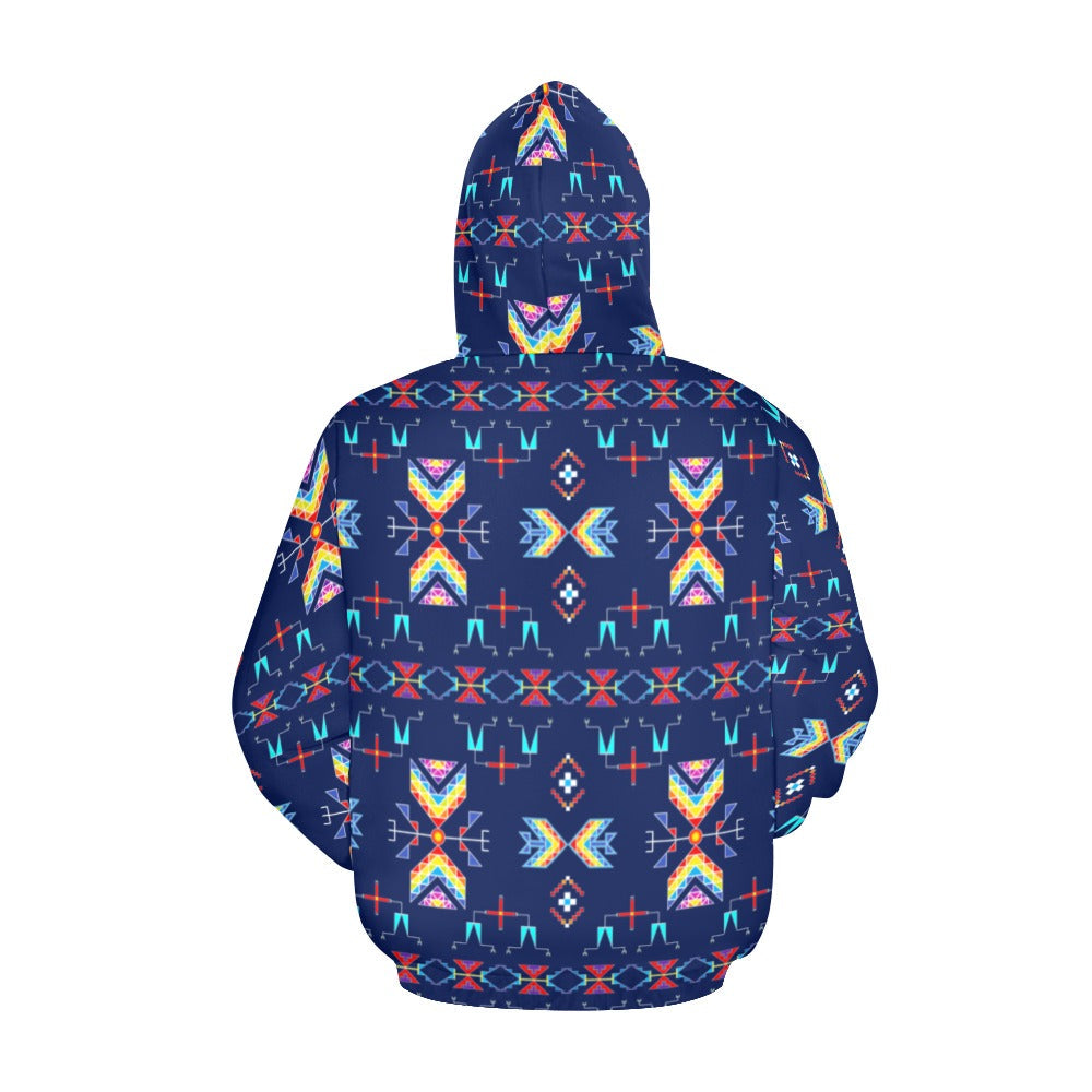 Rainy Chief Rainbow Night Lake Hoodie for Men