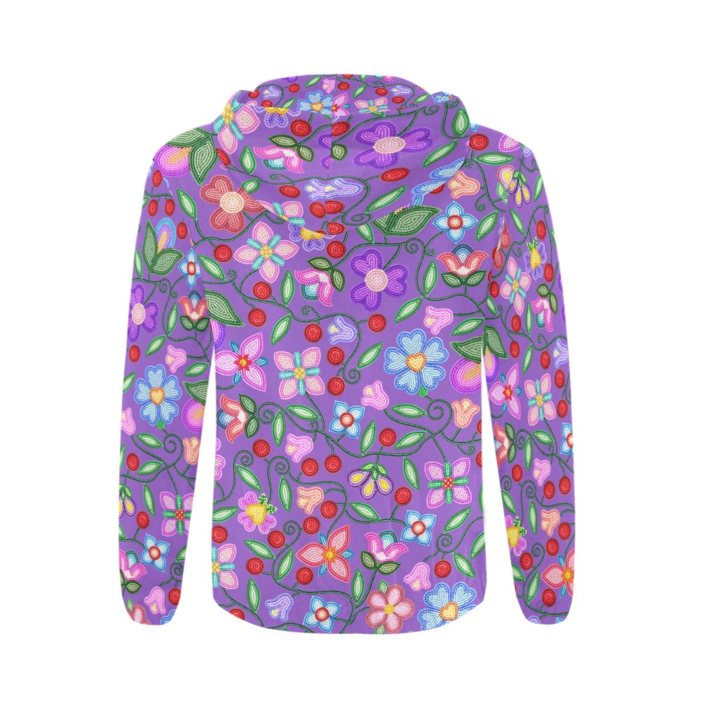 Petal Harmony Lavender Zip Hoodie