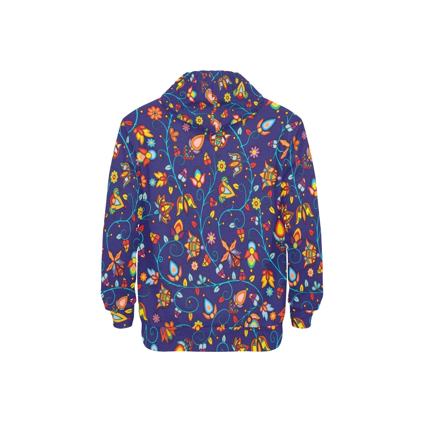 Thorny Path Blue Men's Long Sleeve Fleece Hoodie