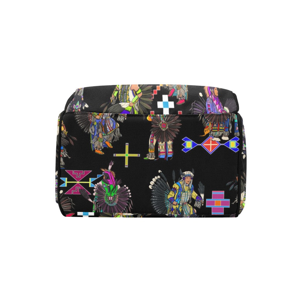 Men's Tradish Dancers Black Multi-Function Diaper Backpack