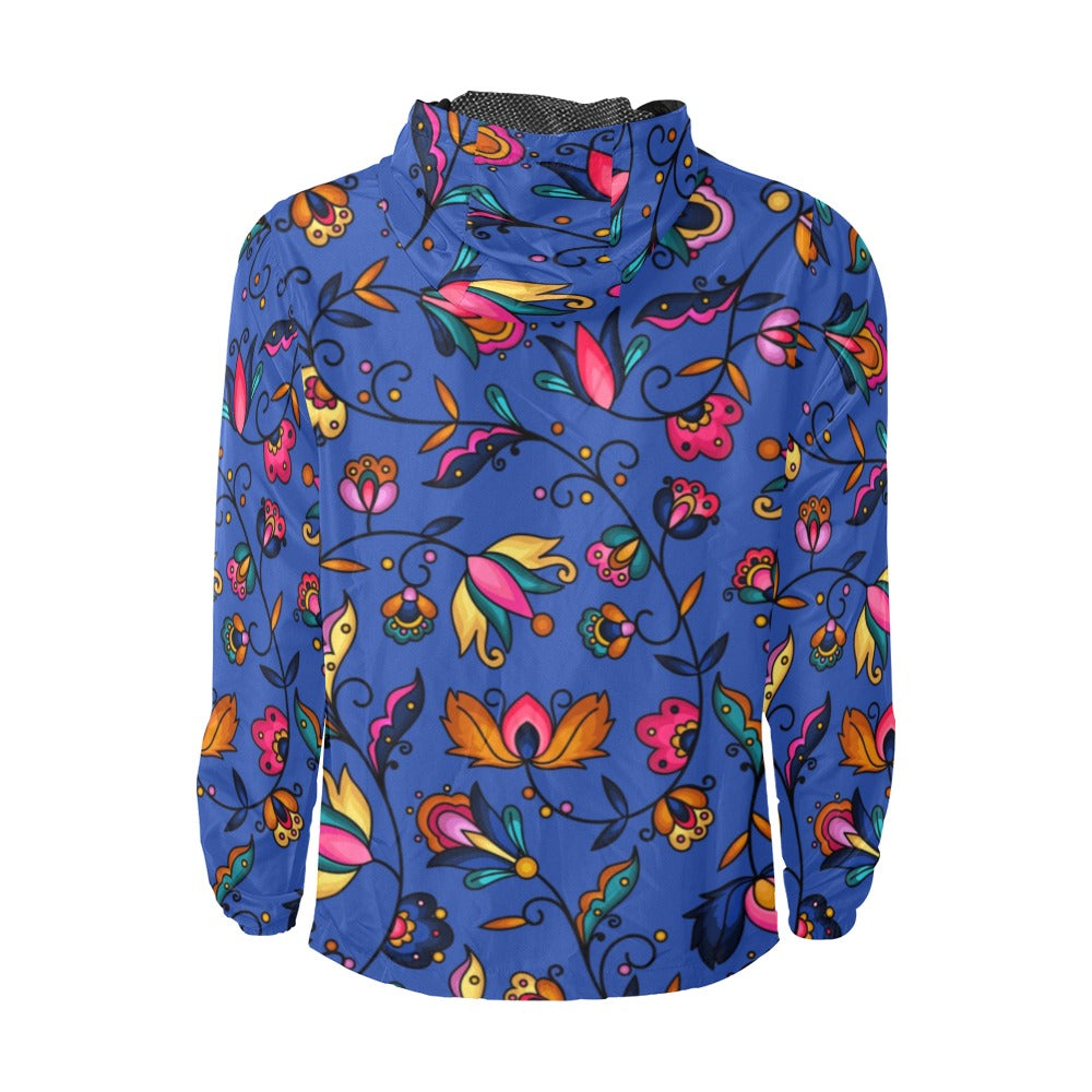 Copper Prairie Petals Blue Men's Windbreaker