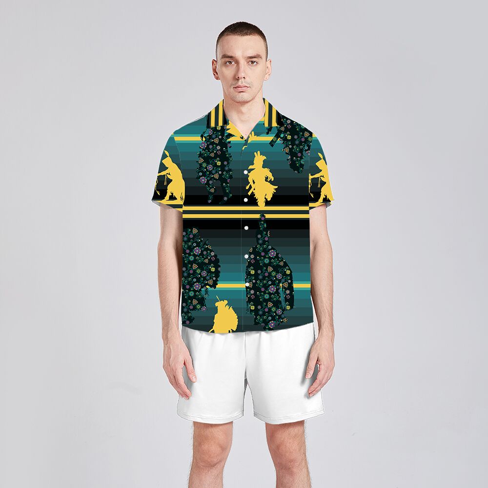 Dancers Inspire Green Silky Button Up – Men's Silky Button Up Shirt by 49 Dzine