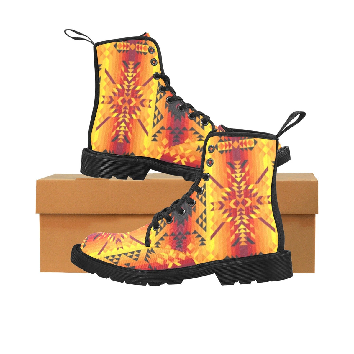 Desert Geo Yellow Red Boots by 49 Dzine