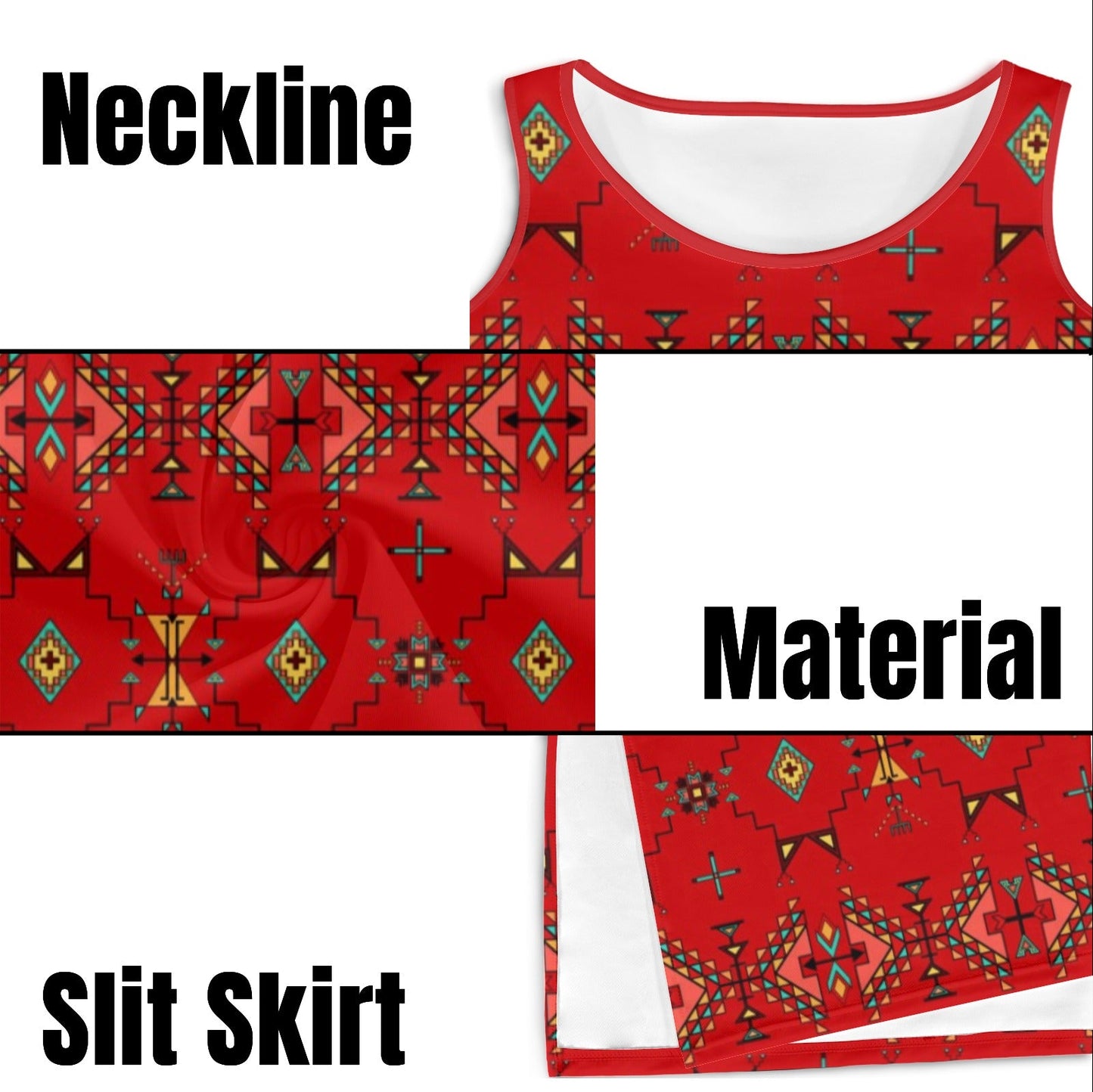 Thunder Flight Red Phaedra Sleeveless Open Fork Long Dress