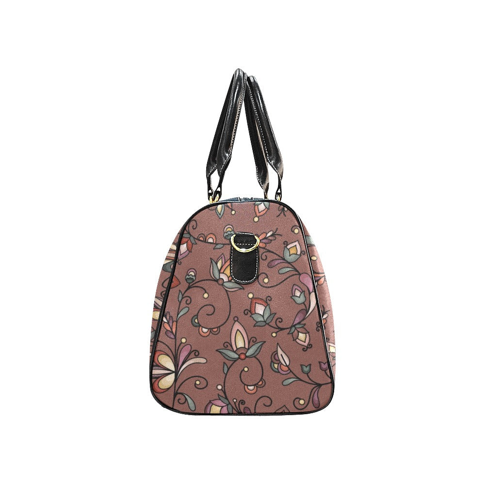 Burnt Sky Petals Brown Large Travel Bag
