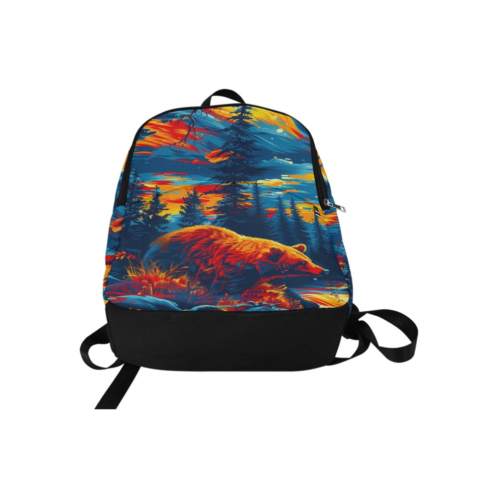 Fishing Bear Fabric Backpack for Adult