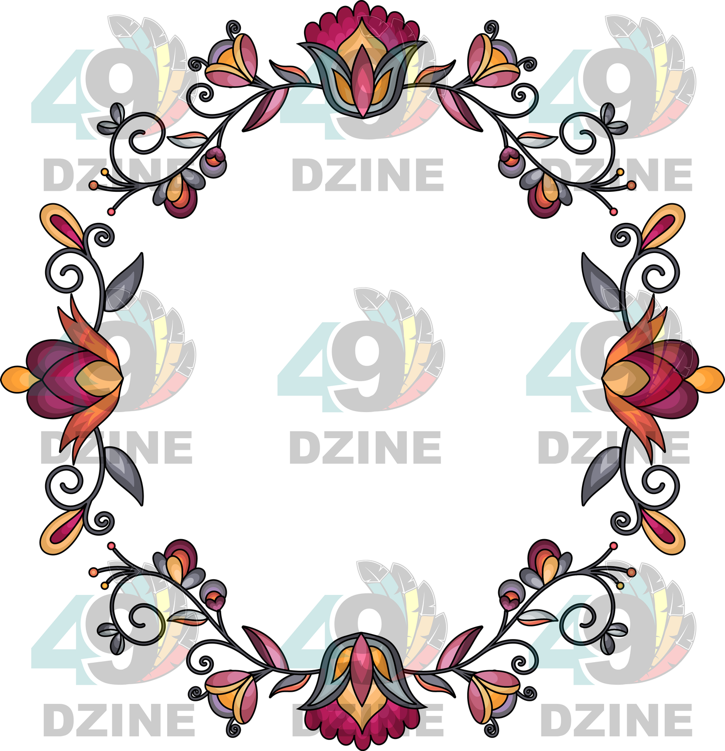 Crimson Drift Petals Hat Transfer