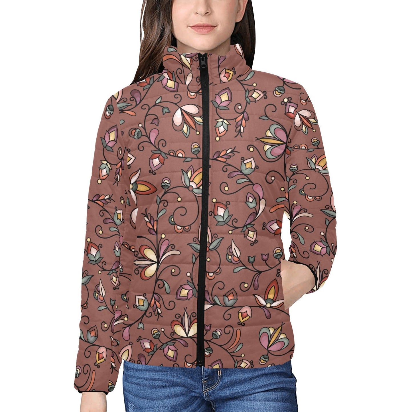Burnt Sky Petals Stand Collar Jacket