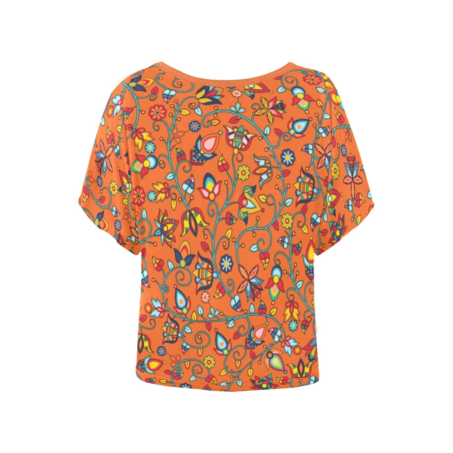 Thorny Path Orange Women's Batwing-Sleeved Blouse T shirt