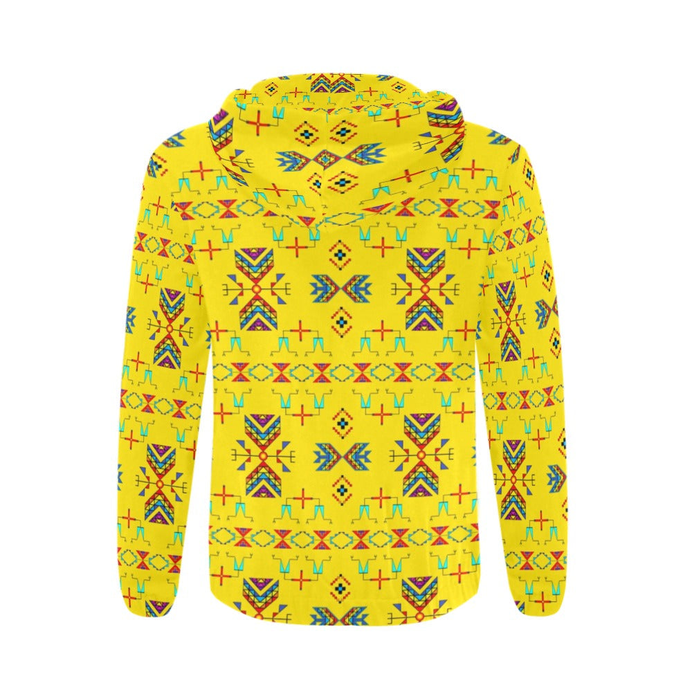 Rainy Chief Rainbow Yellow Men's Zipper Hoodie