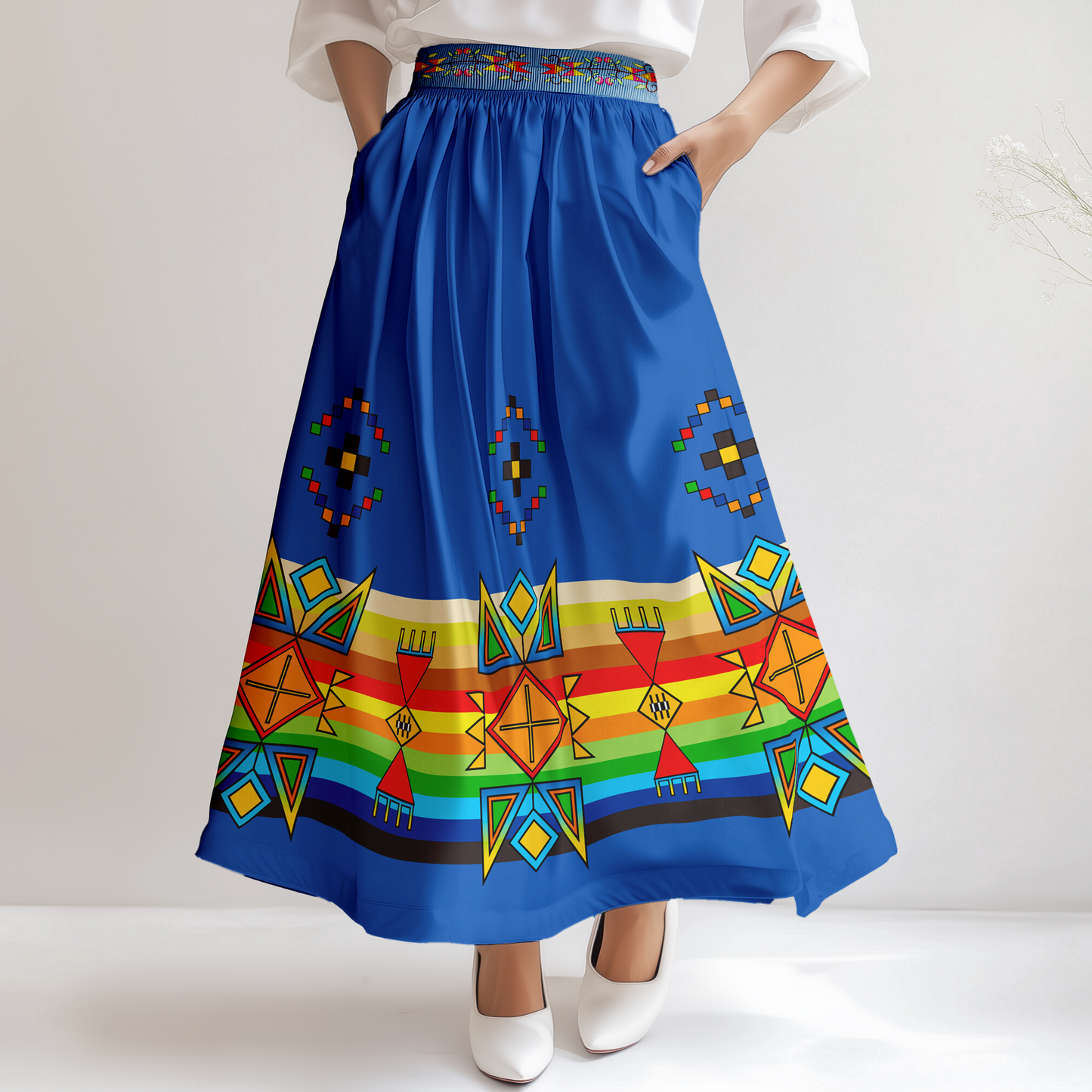 Beaded Starbust Geometric Skirt