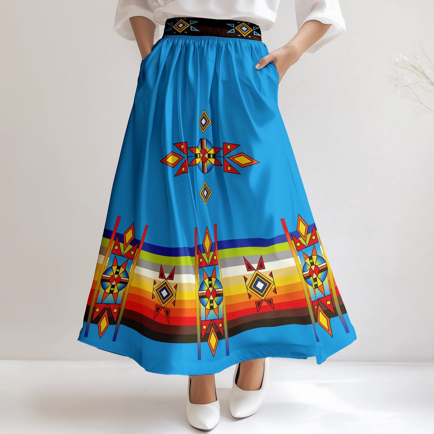 Sunset Pathways Geometric Skirt