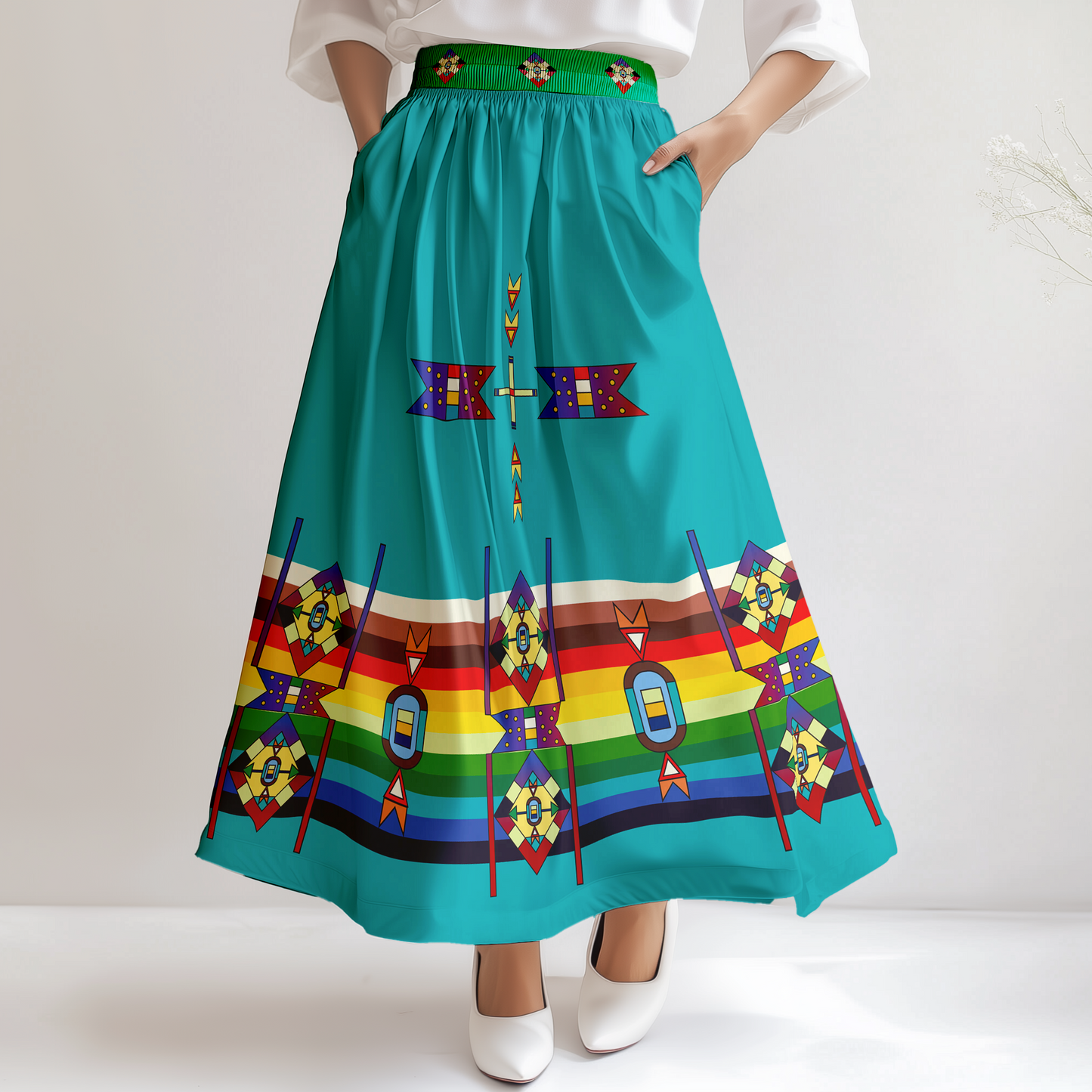 Flames of Heritage Geometric Skirt